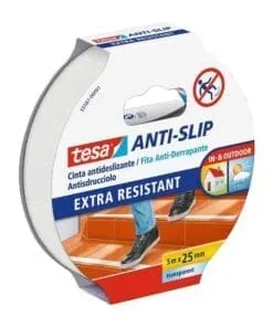 CINTA ANTIDESLIZANTE TRANSPARENTE TESA 55580 DE 25MM X 5MTS