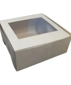 CAJA DE CARTÓN KRAFT DE 12" PULGADAS CON VENTANA DE CELOFÁN