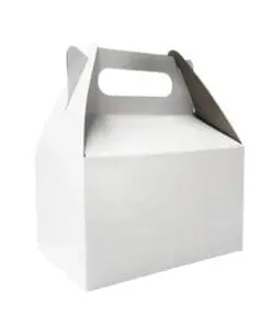 CAJA DE CARTÓN BLANCO TIPO LONCHERA DE 6" PULGADAS