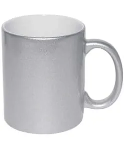 TAZA PERLADA PLATEADA PARA SUBLIMAR