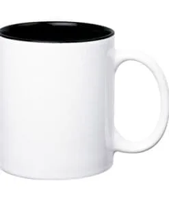 TAZA BLANCA BICOLOR NEGRA