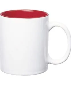 TAZA BLANCA BICOLOR ROJO