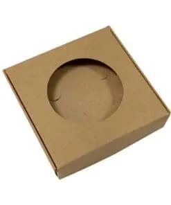 CAJA DE CARTÓN KRAFT JOYERO REDONDO 3" PULGADAS