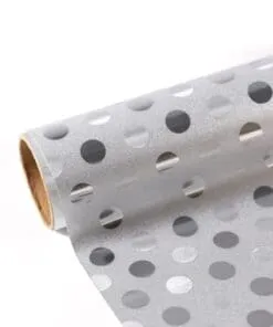 VINIL CIRCLE GLITTER SILVER DE 12" PULGADAS X 1.52MTS