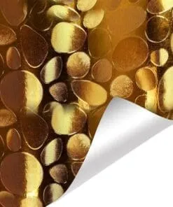 VINIL 3D COBBLESTONE PATTERN GOLD DE 60" PULGADAS