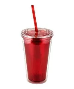 VASO DOBLE PARED COLOR ROJO 2O ONZAS