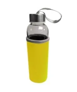 PACHON DE VIDRIO DE 500ML CON FUNDA DE NEOPRENO AMARILLO