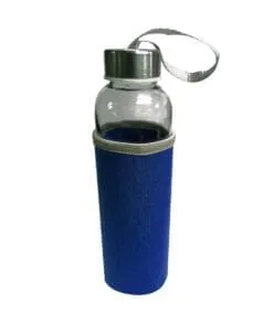 PACHON DE VIDRIO DE 500ML CON FUNDA DE NEOPRENO AZUL