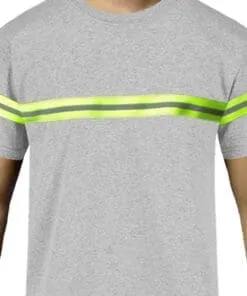 PLAYERA DE ALGODÓN GRIS CON FRANJA REFLECTIVA TALLA S, M, L, XL Y 2XL