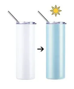 TUMBLER COLOR CHANGING RAYOS UV BLANCO A CELESTE