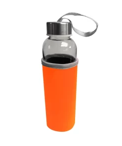 PACHON DE VIDRIO DE 500ML CON FUNDA DE NEOPRENO NARANJA
