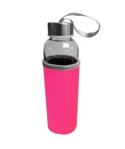 PACHON DE VIDRIO DE 500ML CON FUNDA DE NEOPRENO ROSADO