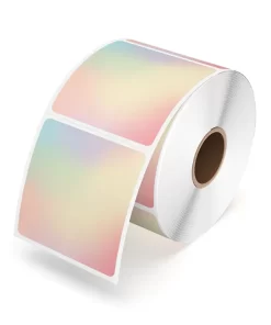 ROLLO DE ETIQUETA TERMICA CUADRADA ACUARELA