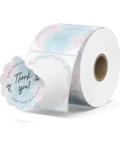 ROLLO DE ETIQUETA TERMICA GUIRNALDA ACUARELA