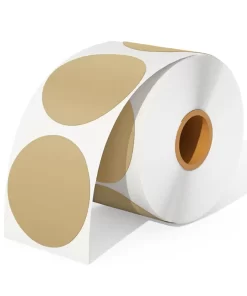 ROLLO DE ETIQUETA TERMICA REDONDA CAFE