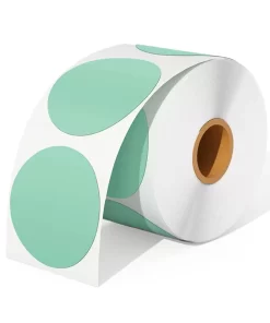 ROLLO DE ETIQUETA TERMICA REDONDA MENTA