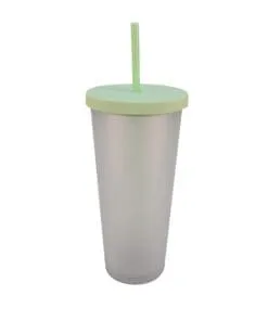 VASO CON PAJILLA Y TAPADERA COLOR LIMA DE 24 ONZAS