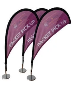 MINI BANDEROLA TIPO GOTA CON BASE PARA ESCRITORIO