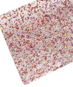 MINI PLANCHA DE ACRÍLICO GLITTER TRANSPARENTE ROSADO