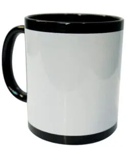TAZA BICOLOR NEGRA CON VENTANA SUBLIMABLE