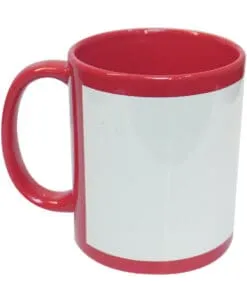TAZA BICOLOR ROJA CON VENTANA SUBLIMABLE
