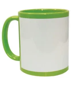 TAZA BICOLOR VERDE CON VENTANA SUBLIMABLE