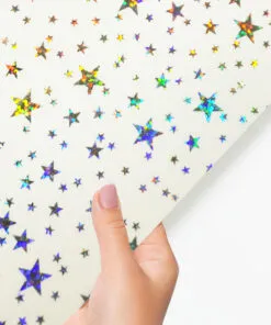 YARDA VINIL 48″ PULGADAS LAMINADOR NOVO-CAL HOLOGRAFICO ESTRELLAS DE COLORES