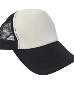GORRA SUBLIMABLE TIPO CAMIONERO CON MALLA DE COLOR NEGRO