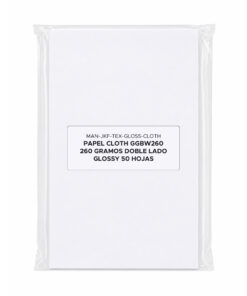 PAQUETE DE 50 HOJAS TEXTURA CLOTH GLOSSY DOBLE LADO 260 GRAMOS