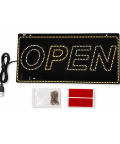 RÓTULO PUBLICITARIO LED ULTRA-BRILLANTE CON LEYENDA 'OPEN'